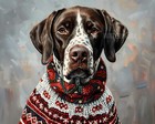8x10 Matte Print_ German Shorthaired Pointer in Christmas Sweater