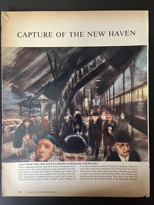 Original Railroad AD: Capture of the New Haven {comes with 3 page of history}