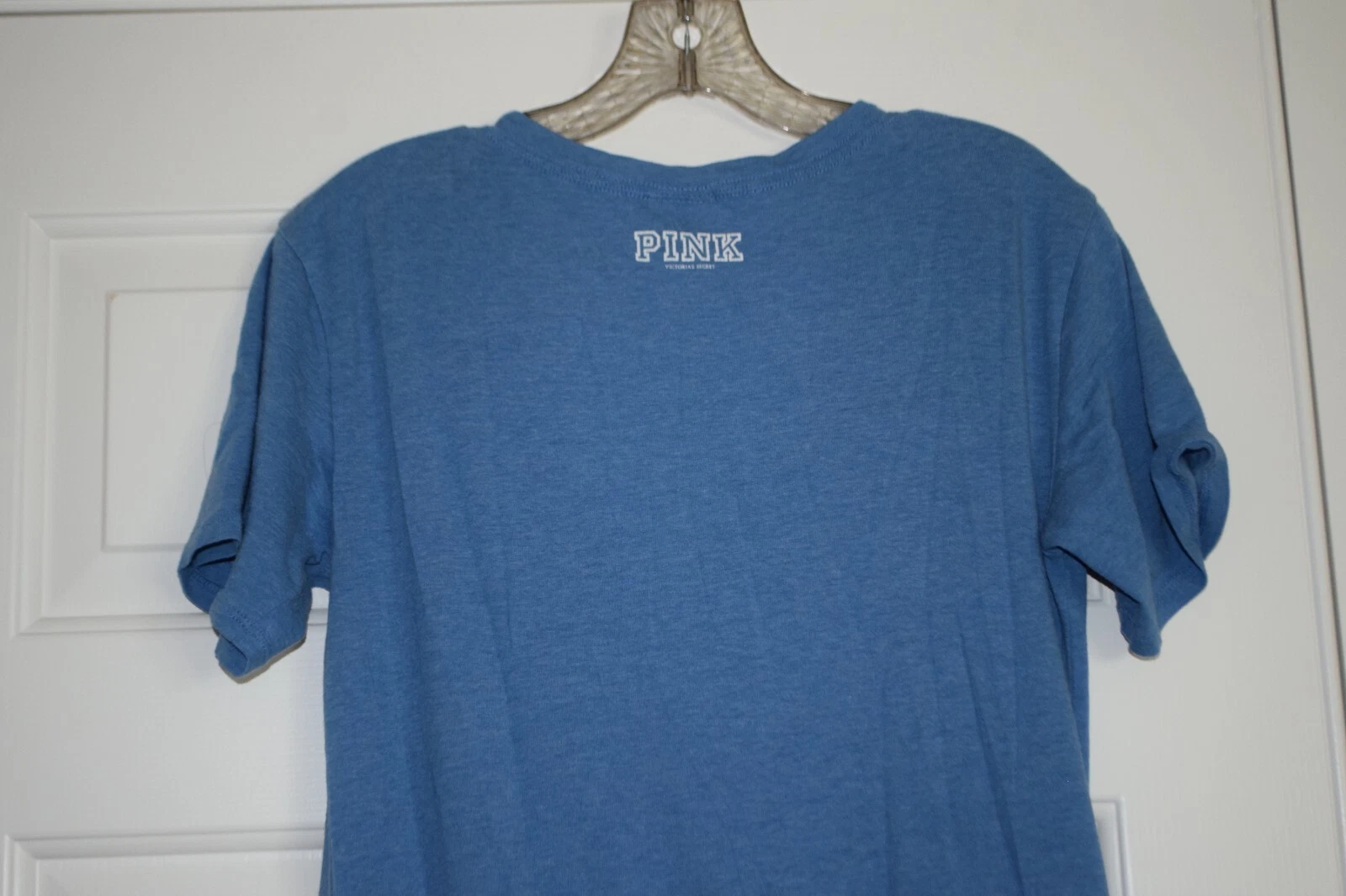 UNDERCOVER Abito Victoria's Secret ROSA taglia L blu scollo a V manica corta LOVE PINK sul fondo