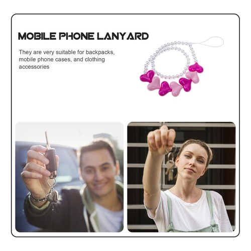 5 Pack Handy-Kettenanhänger Hängendes Seil Perlenbesetzter Handyanhänger - Zdjęcie 10 z 12