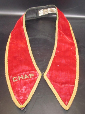 Vintage Free Mason Masonic Knight Templar Uniform Chaplin Sash Red Gold Chap