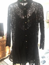 Zara Black Lace Short Dress Large EUC