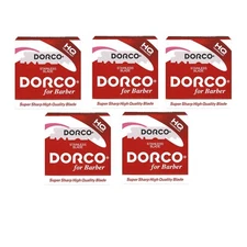 Dorco Stainless Steel Single Edge Razor Blades 100ct - Red - 5 Pack