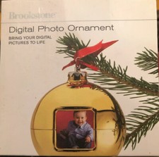 Brookstone My Life Digital Photo Tree Ornament Gold Stores Up To 125 Photos New