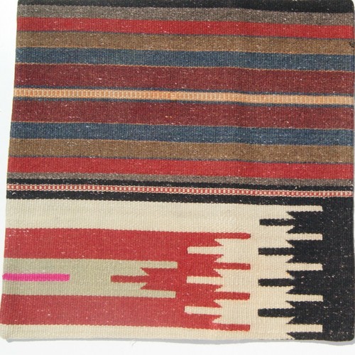 Handmade Turkish Kilim Pillow Cover 16"x16" - Traditional Boho Home Decor - Picture 2 of 3