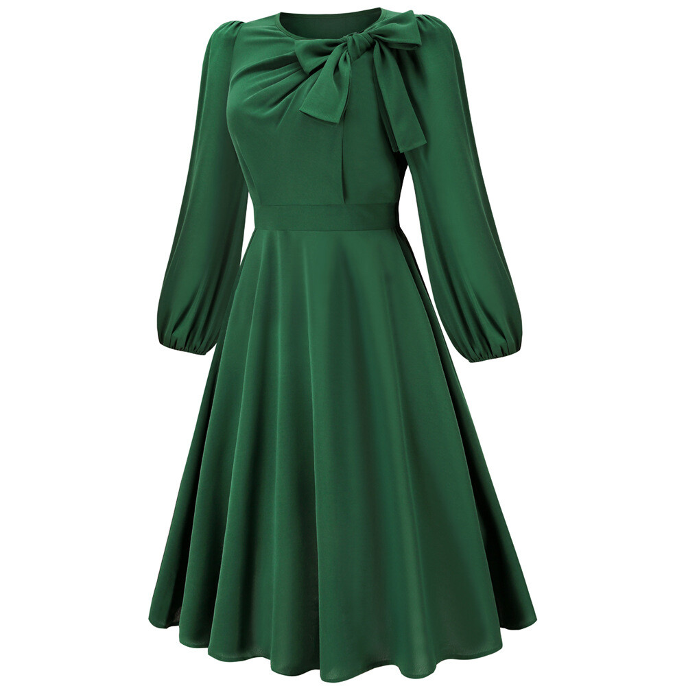 long sleeve dress with bow Cream White Bow Long Sleeve Sheath Midi Dress