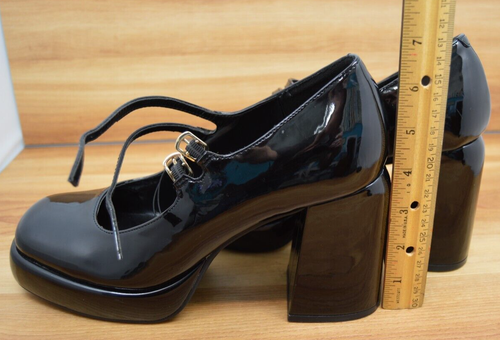 Scarpe Guess da donna nere patinate Mary Jane tacchi a blocco plateau 9,5 medie - Foto 5 di 6