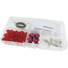 Rosary Beads RED Crystal Glass Bead Kit for Woman Jewelry Making Catholic