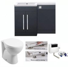 Vanity Unit Sink Basin Toilet Combined Furniture LH RH Hand 1100mm l Shape WC 