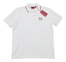 Hugo Boss Red Label Men's White Demlock Box Logo Print Regular Fit Polo Shirt