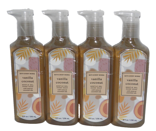 4 PACK Bath & Body Works VANILLA COCONUT Gentle Gel HAND SOAP Sealed - Picture 4 of 4