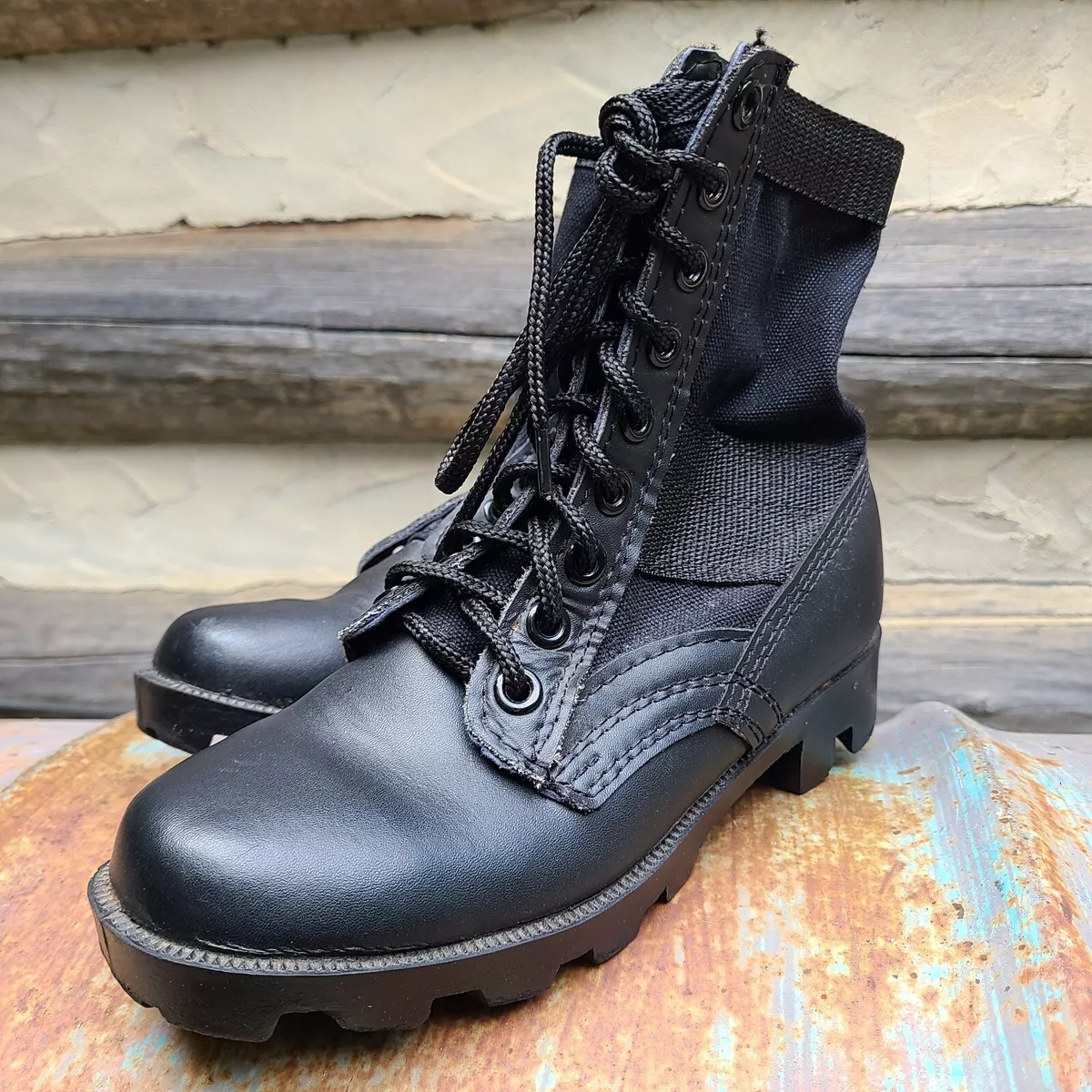 Womens black deals military boots