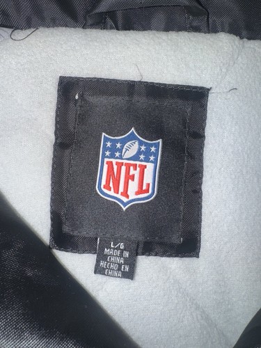 Vintage 90’s 00’s NFL Oakland Raiders Removable Hoodie Puffer Jacket Size L Men - Picture 4 of 13