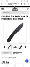 Remette Rt-rhino Buttonliner Lock Knife 3 D2 Stonewash Blade Black G10 Handle