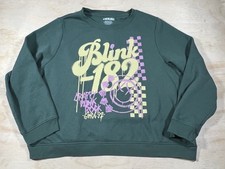 A5959 Blink 182 Graphic GREEN Pullover Sweatshirt - Women's Size 3X