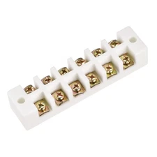 Porcelain Ceramic Terminal Block 6 Way High Temperature 96.5 x 23 x 20mm
