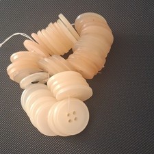 Lot boutons ronds crème nacrés plastique, bouton plat 4 trous couture Et 2 Trous