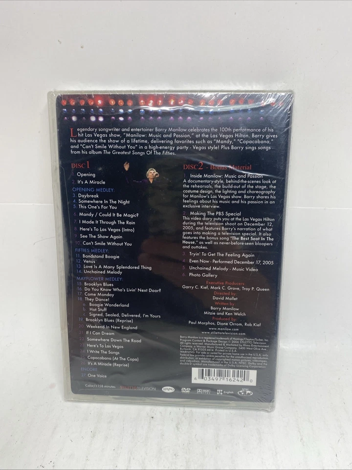 Barry Manilow - Music and Passion (DVD, 2006, 2-Disc Set) - Image 2 of 4