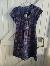 Mantaray Dark Blue Tunic Dress Size 8 Short Sleeve Lace Back