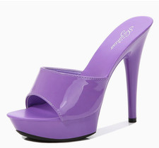 Women's Sandals Mules Platform Stiletto High Heel Open Toe Slipper Summer Shoes