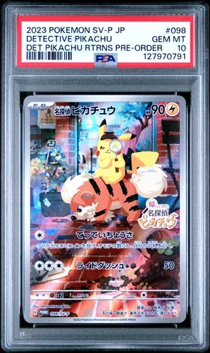 2023 POKEMON JAPANESE SV-P PROMO #098 DETECTIVE PIKACHU PSA 10 #2