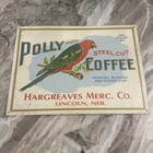 POLLY Brand Coffee SIGN 16 X 12 In Embossed Metal Parrot Graphics Lincoln Neb — photo 1
