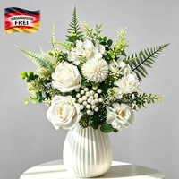 Rollway 55 StüCk Seiden- & Kunstblumen Rosa Blumenstrauß KüNstlich, Eukalyptus Z