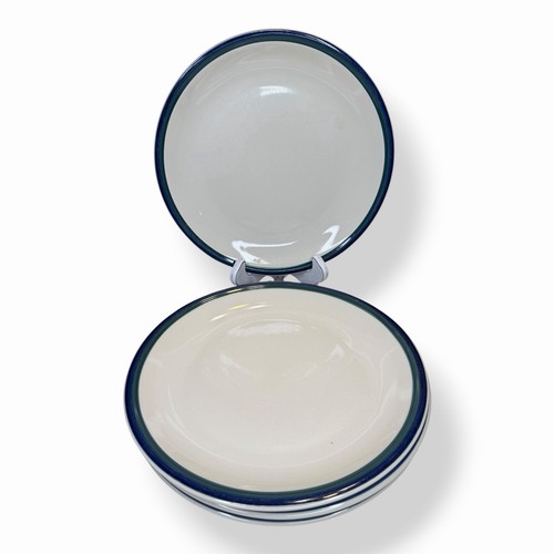 Tienshan Kitchen Basics Colors Blue/Green Band Dinner Plate 10 3/8"  Set Of 4