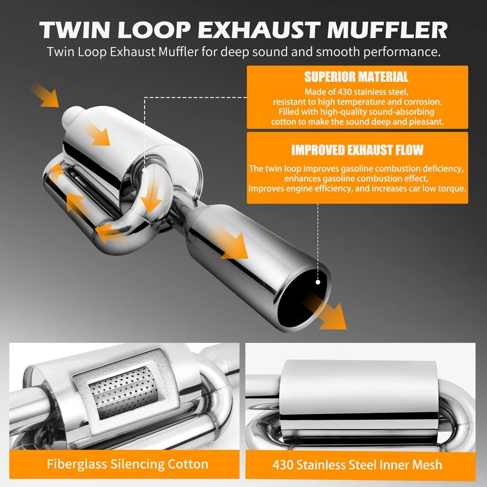 Silenciador de escape de doble pared de 2,5" a 3,5" para Honda Prelude 1990-2001 Foto 4 de 4