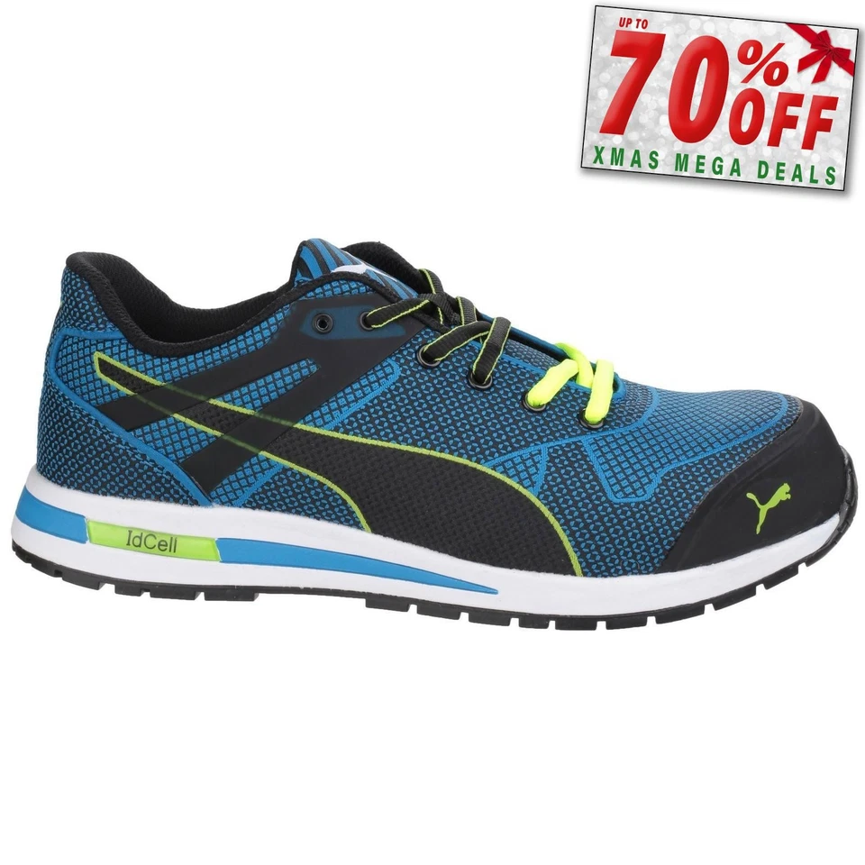 Puma Safety Blaze Knit Low Protective Work Safety Shoe Mens Blue