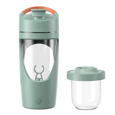 Protein Shaker Bottle with Storage, 24oz USB-Rechargeable Protein Shaker Cup,...