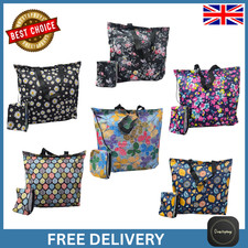 Ladies Folding Shopper Tote Bag Reusable Zip Elegant Patterned