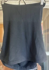 Shein "Bae"  Open Back Crop Top Spaghetti Strap Black Stretch Small 