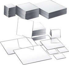 50 Pieces Mini Size Square Mirror Adhesive Small Square Craft Mirror Tiles for C