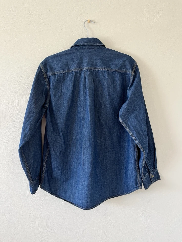 Camisa vaquera vintage con botones ediciones básicas para mujer M bolsillos manga larga Foto 2 de 4