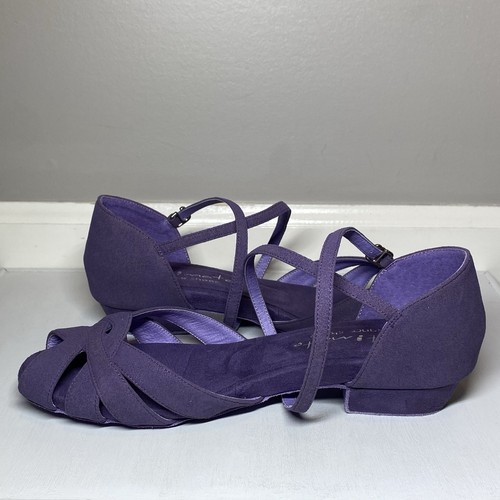Ultimate Dance Wrapstar Damenschuhe Größe 8 W lila Microsuede offene Zehenpartie Schnalle " - Bild 11 von 16