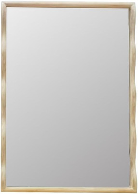 Elegant Brown Willow Scalloped Rectangle Mirror - 35.5''H x 25.25''W