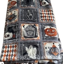 Cynthia Rowley Halloween Throw Blanket 60 x 70 Ghost Pumpkin Bat Fleece Plush
