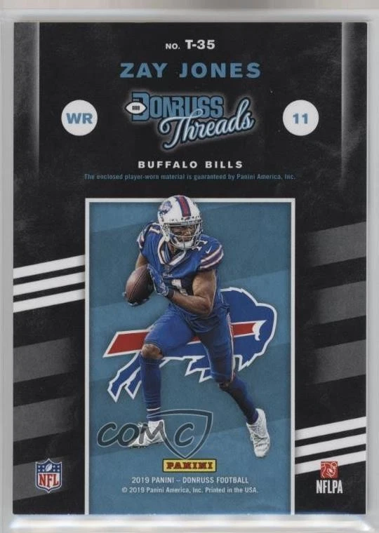 2019 Panini Donruss Donruss Threads Blue Zay Jones #T-35 - Image 2 of 2