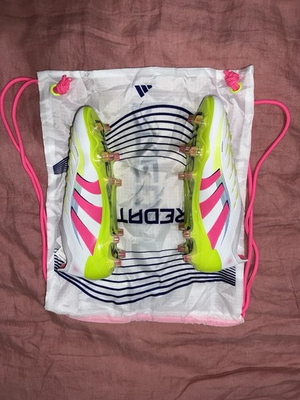 #ad #ad adidas Predator Elite Laceless FGWhite Lucid Pink Lucid Lemon $100.00