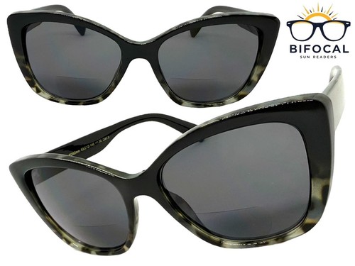 Classic Vintage Retro Cat Eye Style BIFOCAL READING SUN GLASSES READERS +1.25 - Picture 2 of 6