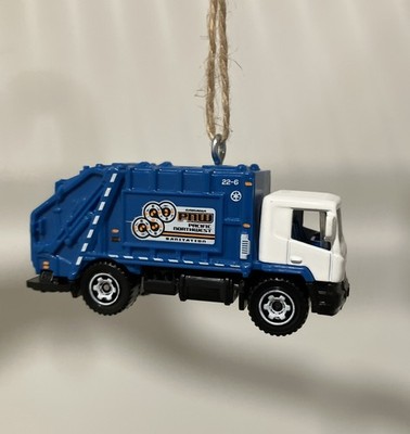 Matchbox Blue Garbage King Truck 1/64 Homemade Ornament