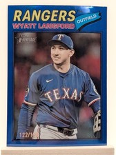 2026 Topps Heritage Chrome #340 Wyatt Langford Blue Refractor 122/150