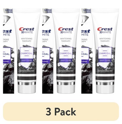 (3 pack) 3D White Whitening Therapy Charcoal Deep Clean Invigorating Mint Teeth 