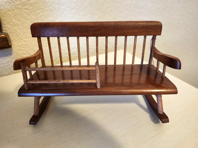 VTG Dollhouse Miniature Nanny Rocking Bench for Dolls Close to 1:6 Scale NICE!
