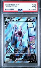Mewtwo V 072/078 - SWSH 2022 Pokemon GO Alternate Art Holo [PSA 9 MINT]