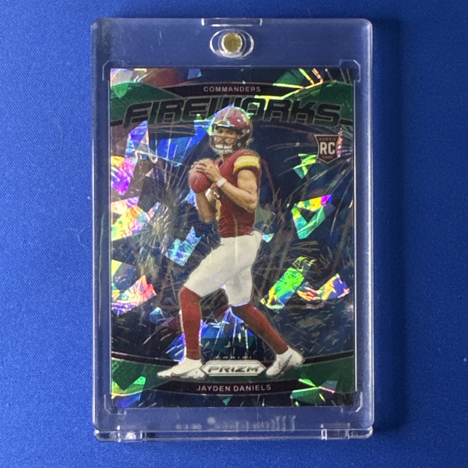 2024 Panini Prizm - Fireworks Jayden Daniels #24 Green Ice Prizm (RC)