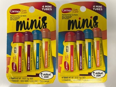 Carmex Minis w/ Strawberry, Wild Berry, Cool Mint, Peach Mango & FAST FREE SHIP!