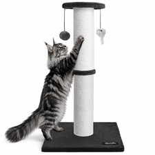 34-Inch Tall Cat Scratching Post for Large Cats, Stable Base, Black  Heavy-D...
