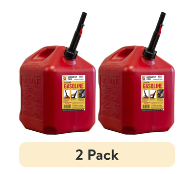 #ad 2 pack Midwest Can Company 5 Gallon Capacity Gas Can with Flame Mitigation $35.94